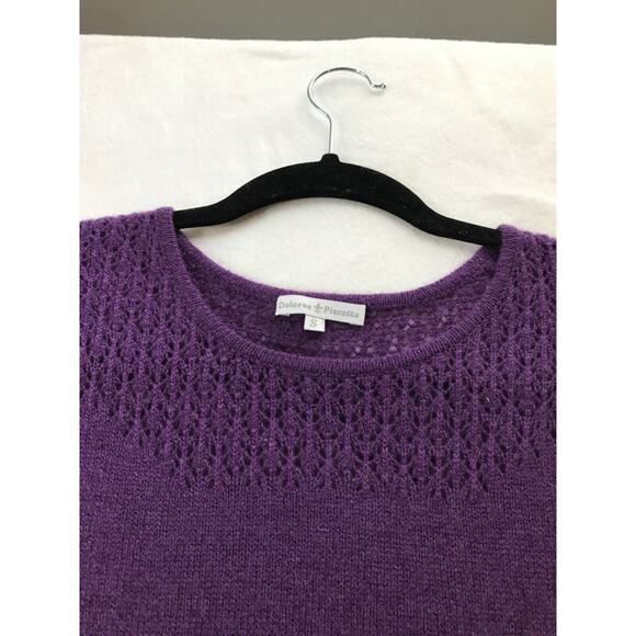 dolores piscotta 100% cashmere plum sleeveless knit top knit collar size small - Picture 8 of 9